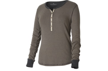 Image of Royal Robbins Kick Back Striped Henley - Women's-Dark Grey Heather-Large