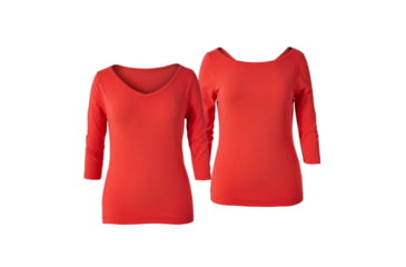 Image of Royal Robbins Kickback To Front Women's 3/4 Sleeve Top, Flame, L 62701-FLAME-L