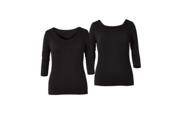 Image of Royal Robbins Kickback To Front Women's 3/4 Sleeve Top, Jet Black, 3XL 62701-JET BLACK-3XL