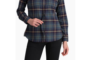 Image of Royal Robbins Lieback Flex Tunic Long Sleeve - Womens, Deep Blue Rush Creek Pld, Extra Large, Y622020466XL