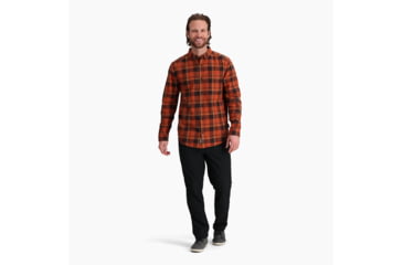 Image of Royal Robbins Lieback Organic Cotton Flannel Long Sleeve - Mens, Baked Clay Timbercove Pld, Medium, Y722022229M
