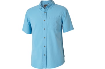 Image of Royal Robbins Mid-Coast Seersucker Short Sleeve - Men's -Bluejay-Small