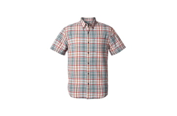Image of Royal Robbins Mid-Coat Seersucker Plaid Men's Short Sleeve Shirt, North Atlantic Plaid, S 71920-NORTHATLANTIC-S
