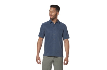 Image of Royal Robbins Mojave Pucker Dry Mens Short Sleeve Shirt, Collins Blue, XXL, Y71201-Collins Blue-XXL