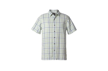 Image of Royal Robbins Mojave Pucker Plaid Men's Short Sleeve Shirt, Fluorite Green, L 71917-FLUORITE GREEN-L
