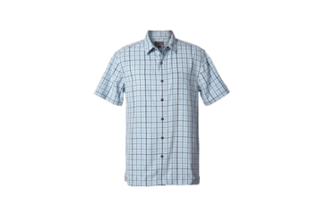 Image of Royal Robbins Mojave Pucker Plaid Men's Short Sleeve Shirt, Winter Sky, M 71917-WINTER SKY-M
