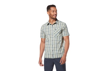 Image of Royal Robbins Spotless Plaid S/S Shirt - Mens, Soapstone, M, Y421019-Soapstone-M