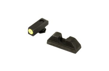 Image of Ameriglo Glock 42 and 43 Front Serrated Round Notch Rear Sight, Green Tritium LimeGreenLumi Outline Front Black Re, AMGGL-352