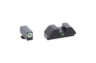 Image of Ameriglo Glock 42 and 43 I-Dot Sight, Green white outline front with green rear, AMGGL-105