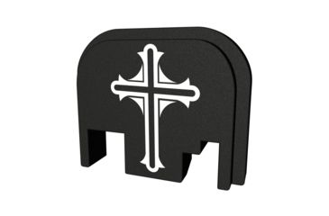 Image of Bastion Glock Cross Slide Back Plate, Black and White, BASGL-SLD-BW-CRUCFX