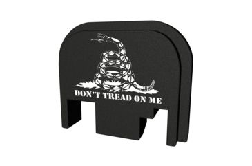 Image of Bastion Glock Dont Tread On Me Slide Back Plate, Black and White, BASGL-SLD-BW-75DTOM