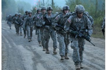 Image of army ruck march with backpacks