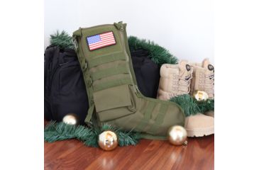 Image of Ruck Up Tactical Christmas Stocking with USA Flag Patch, OD Green 1115881