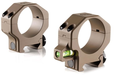 Image of Ruff's Precision Manufacturing 34mm Riflescope Rings w/Co-Linear Bubble Level, Medium - 1.00in, Set of 2, Flat Dark Earth, CLR-34100-FDE
