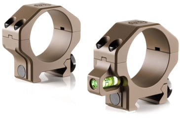Image of Ruff's Precision Manufacturing 34mm Riflescope Rings w/Co-Linear Bubble Level, Low - 0.885in, Set of 2, Flat Dark Earth, CLR-34885-FDE