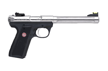 Image of Ruger 22/45 Mark IV Pistol, .22 Long Rifle, 5.5 in barrel, black polymer frame, checkered black polymer grip, blowback operated semi-auto, fixed blade front, adjustable rear, 10 round magazine, 22/45 MRKIV-1-FRRMPG