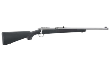 Image of Ruger 77/357 Bolt Action Rifle, .357 Magnum/.38 Special, 18.5in 1/2x28 TPI Barrel, 1-16, Black Bead Front Sight/Adjustable Rear Sight, Synthetic Ss Stock, Stainless, 7419-FRRMPG