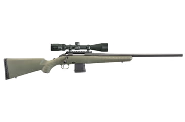 Image of Ruger American Predator Bolt Action Rifle, .223 Remington, 22in 1/2x28 TPI Barrel, 1-8, Vortex Crossfire II 4-12x44, Synthetic Green Stock, Black, 26951-FRRMPG