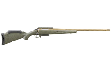 Image of Ruger American Gen II Predator Bolt Action Rifle, 6.5mm Creedmoor, 22in Fluted Threaded Barrel, 1-8, Splatter Green Stock, Cerakote Burnt Bronze, 46930-FRRMPG