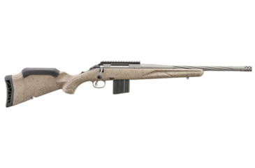 Image of Ruger American Gen II Ranch Bolt Action Rifle, 6mm ARC, 16.1in Fluted Threaded Cerakote Cobalt Barrel, 1-7.7, Splatter FDE Stock, Cobalt, 46926-FRRMPG