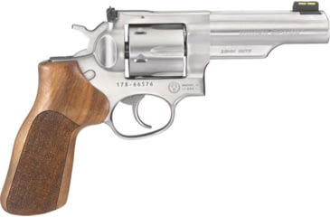 Image of Ruger GP100 Match Revolver, 10mm Auto, 4.2in Barrel, Adjustable, Stainless Frame, Wood Grip, 6 Round Cylinder, 1775