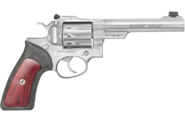 Image of Ruger GP100 Revolver, .22 Long Rifle, 6in Barrel, Adjustable, Stainless Frame, Rubber Grip, 10 Round Cylinder, 1757