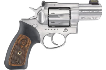 Image of Ruger GP100 Revolver, .357 Magnum/.38 Special, 2.5in Barrel, Adjustable, Stainless Frame, Rubber Grip, 7 Round Cylinder, 1774