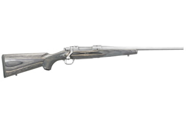 Image of Ruger M77 Hawkeye Compact Bolt Action Rifle, .243 Winchester, 16.5in Barrel, 1-9, Laminate Black Stock, Stainless, 17108-FRRMPG