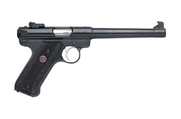 Image of Ruger Mark III Target Pistol, .22 Long Rifle, 6.875 in barrel, blued carbon steel frame, black synthetic grip, blowback operated semi-auto, fixed front, adjustable rear, loaded chamber indicator, tapered barrel, 10 round magazine, MRKIII TG226875-1-FRRMPG