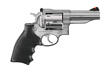 Image of Ruger Redhawk Revolver, .45 Colt, 4 in barrel, stainless steel frame, Hogue Monogrip grip, revolving chamber, ramp front, adjustable rear, 6 round cylinder, RDHK-45-4-1-FRRMPG