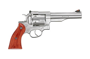 Image of Ruger Redhawk Revolver, .44 Remington Magnum, 5.5 in barrel, stainless steel frame, rosewood grip, revolving chamber, fixed ramp front, adjustable rear, 6 round cylinder, RDHK-44-55-1-FRRMPG