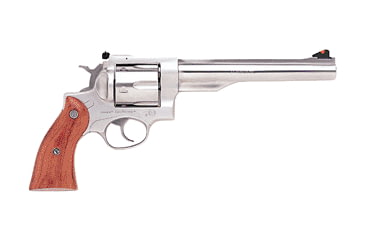 Image of Ruger Redhawk Revolver, .45 Colt, 7.5 in barrel, stainless steel frame, rosewood grip, revolving chamber, fixed ramp front, adjustable rear, 6 round cylinder, RDHK-45-75-1-FRRMPG
