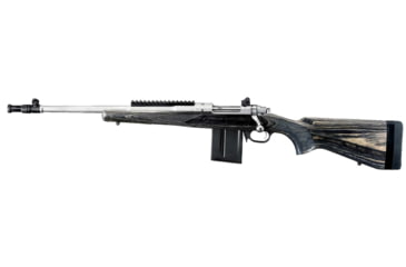 Image of Ruger M77-LGS Gunsite Scout Left Hand Bolt Action Rifle, 308 Win/7.62x51 NATO, 18in Barrel, 1-10, Laminate Black Stock, Stainless, 10-Shot, 6821-FRRMPG