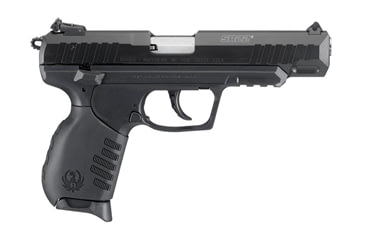 Image of Ruger SR22 Pistol, .22 Long Rifle, 4.5 in barrel, black polymer frame, interchangeable polymer grip, blowback operated semi-auto, 3-dot adjustable, 10 round magazine, SR22-22-45-1-FRRMPG