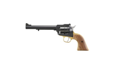 Image of Ruger Super Wrangler Revolver, .22 Long Rifle/.22 Winchester Magnum Rimfire, 6.5in Barrel, Fixed, Midnight Blue Cerakote Frame, Wood Grip, 6 Round Cylinder, 2060