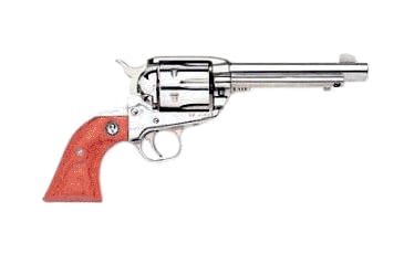 Image of Ruger Vaquero Revolver, .44 Remington Magnum, 5.5 in barrel, stainless steel frame, rosewood grip, revolving chamber, blade front, fixed rear, 6 round cylinder, VQR-44-55-1-FRRMPG