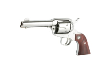 Image of Ruger Vaquero Revolver, .45 Long Colt, 4.62in Barrel, Fixed, Stainless Frame, Wood Grip, 6 Round Cylinder, KNV44