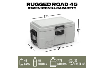Image of Rugged Road 45 Cans Version 2 Hard Cooler, Gunmetal Gray, RR45 V2 - Gunmetal Gray