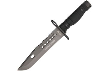 Image of RUI Tactical Knife Fixed Blade Knife, 7in, Black Rubberized Handle RUI32067