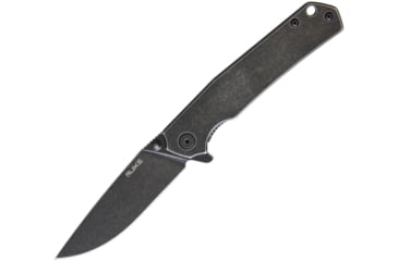 Image of RUIKE P801 Framelock Folding Knife, 3.5in Black Oxide Coated 14C28N Sandvik SS Blade, Black Oxide SS Handle, Thumb Stud, Pocket Clip, P801-SB