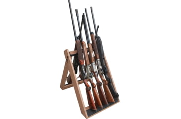 Image of Rush Creek Creations 10 Deer Camp Gun Rack, Brown, 20 x 27 x 28, 37-0119