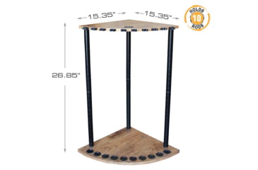 Image of Rush Creek Creations 10 Rod Corner Rack, American Cherry, 15 x 15 x 27, 38-4063