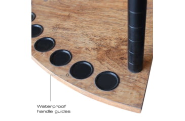 Image of Rush Creek Creations 10 Rod Corner Rack, American Cherry, 15 x 15 x 27, 38-4063