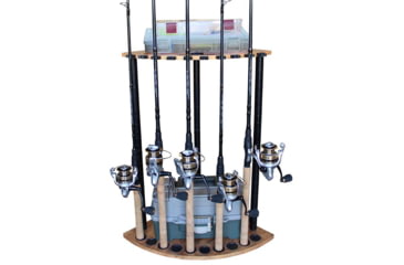 Image of Rush Creek Creations 10 Rod Corner Rack, American Cherry, 15 x 15 x 27, 38-4063