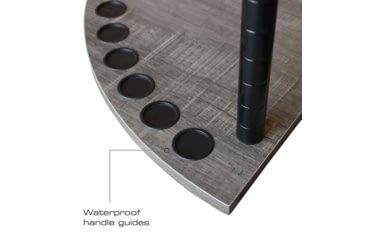 Image of Rush Creek Creations 10 Rod Corner Rack, Barn Wood, Rod Canvas, 15 x 15 x 27, 38-4062