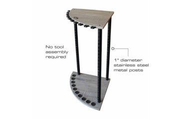 Image of Rush Creek Creations 10 Rod Corner Rack, Barn Wood, Rod Canvas, 15 x 15 x 27, 38-4062