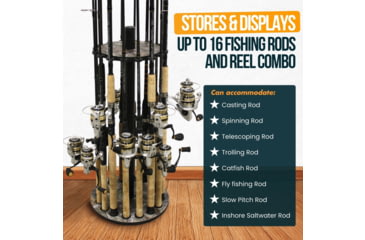 Image of Rush Creek Creations 16 Round Rod Storage Rack with 38mm Steel Post, Camouflage Realtree / Black, 39-7009