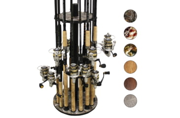 Image of Rush Creek Creations 16 Round Rod Storage Rack with 38mm Steel Post, Camouflage Realtree / Black, 39-7009