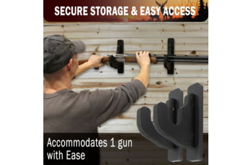 Image of Rush Creek Creations 2-Piece Padded Gun Display Wall Hooks, Black, 38-5073