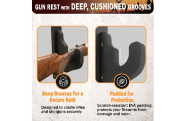 Image of Rush Creek Creations 2-Piece Padded Gun Display Wall Hooks, Black, 38-5073